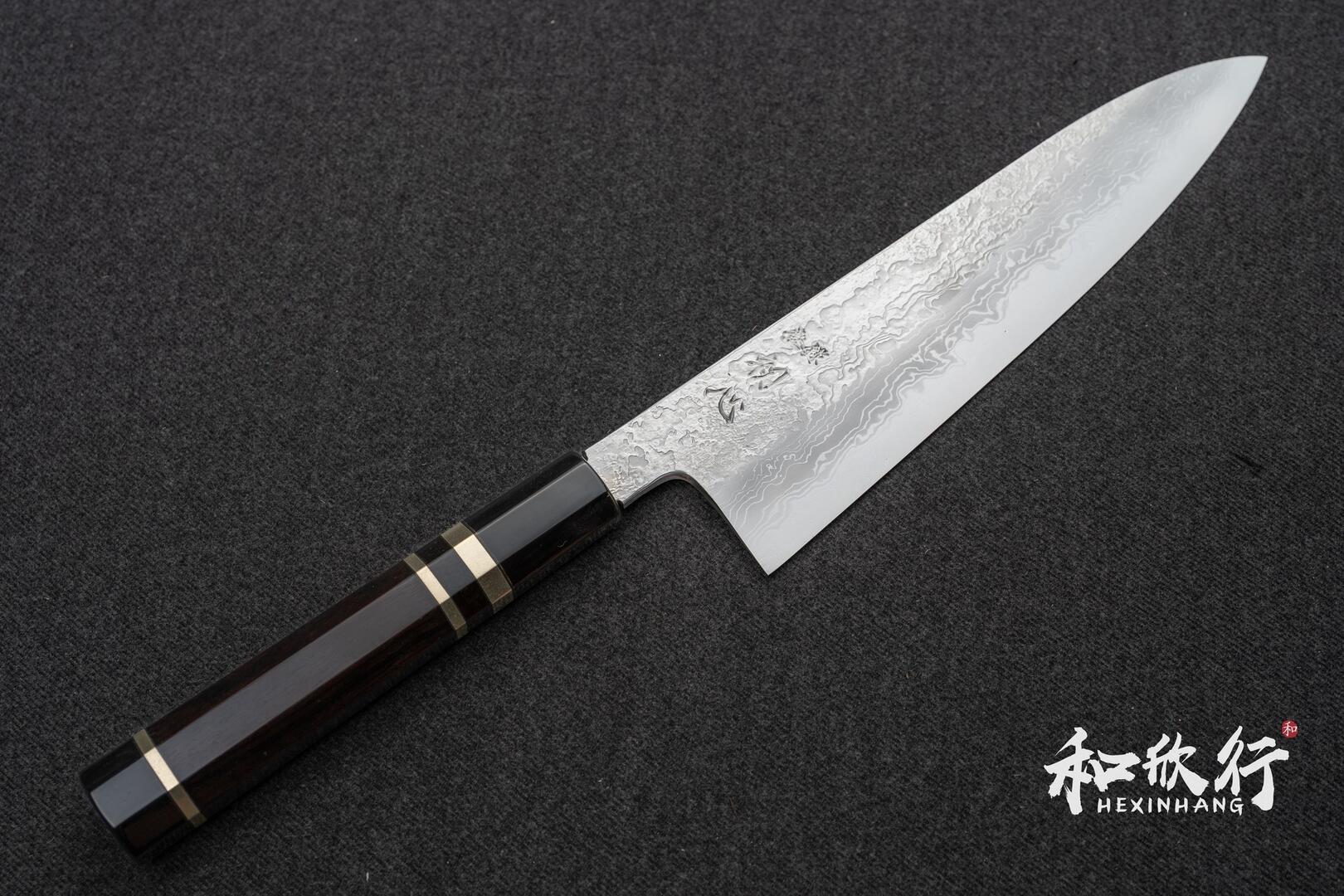 初心Hatsukokoro × 増田切出工場× 増田吉秀作青一鋼雲流大馬士革紋和牛刀